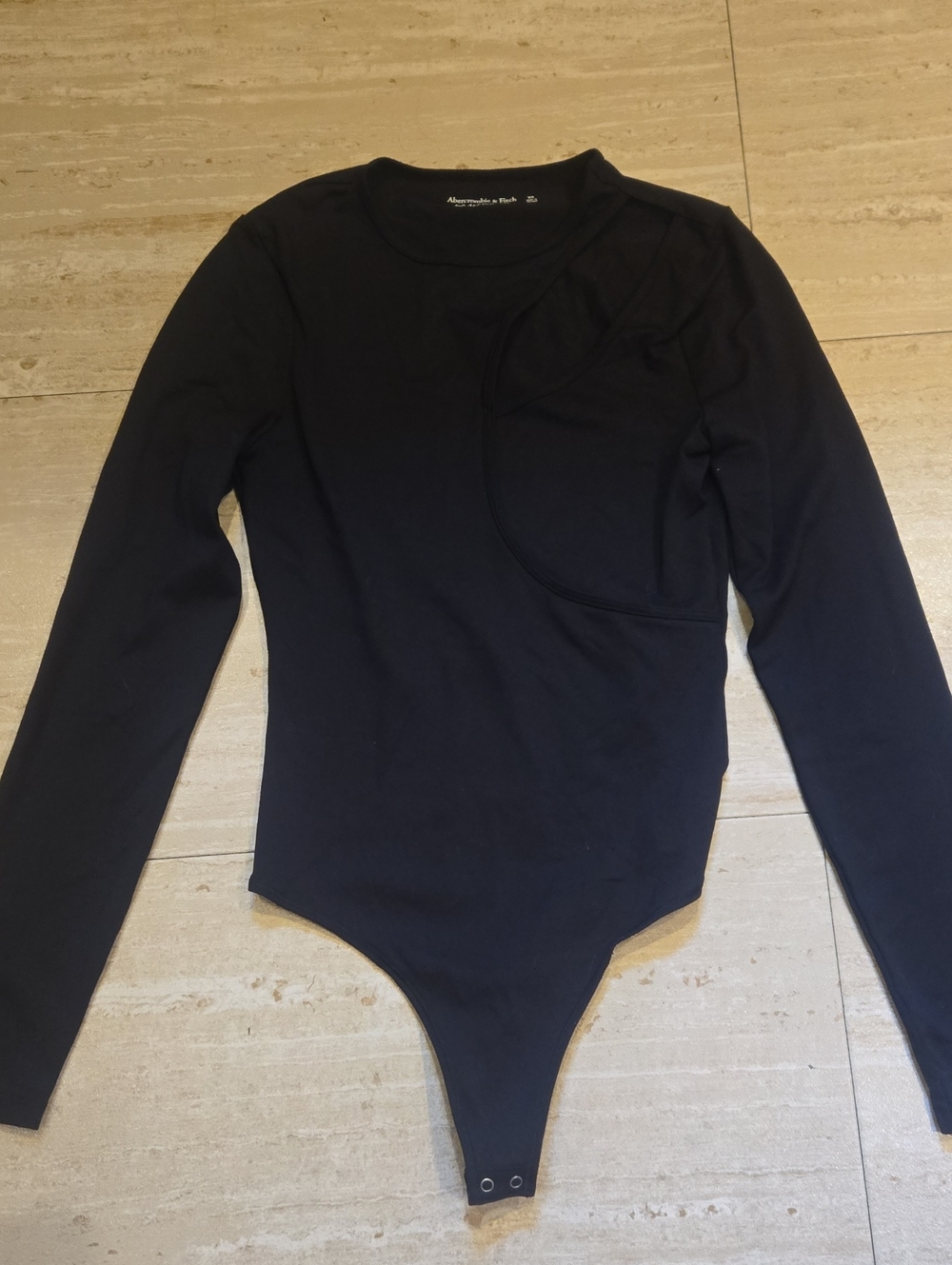Abercrombie & Fitch Black Long-Sleeve Cut-Out Bodysuit